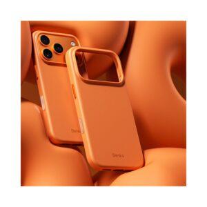 iPhone 17 Pro Max BENKS Q2 Microfiber Leather + PC + Silicone MagSafe Cover – Orange