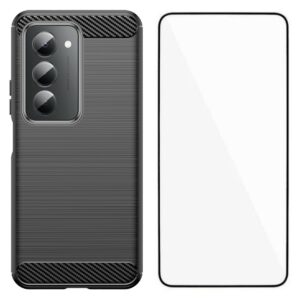 Xiaomi Redmi 15 4G / 5G WANLONFENG LS Series Brushed Texture TPU Cover with Tempered Glass – Black