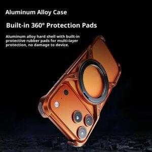 iPhone 17 Pro Kickstand Frameless Aluminum Alloy Bumper Cover – Orange