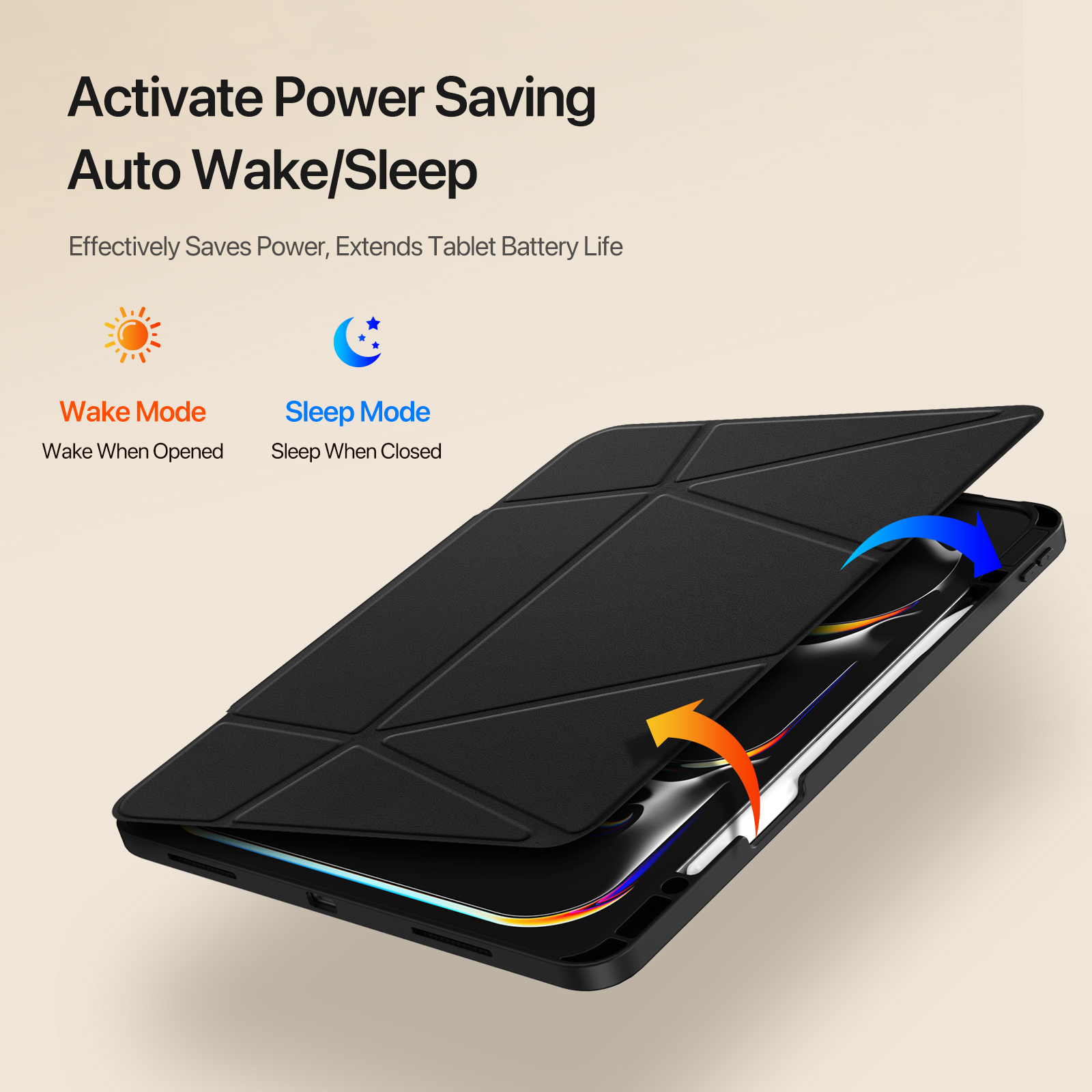 iPad Pro 13 (2024) DUX DUCIS Vers Series Multi-function Folding Stand Leather Cover - Black - Image 8