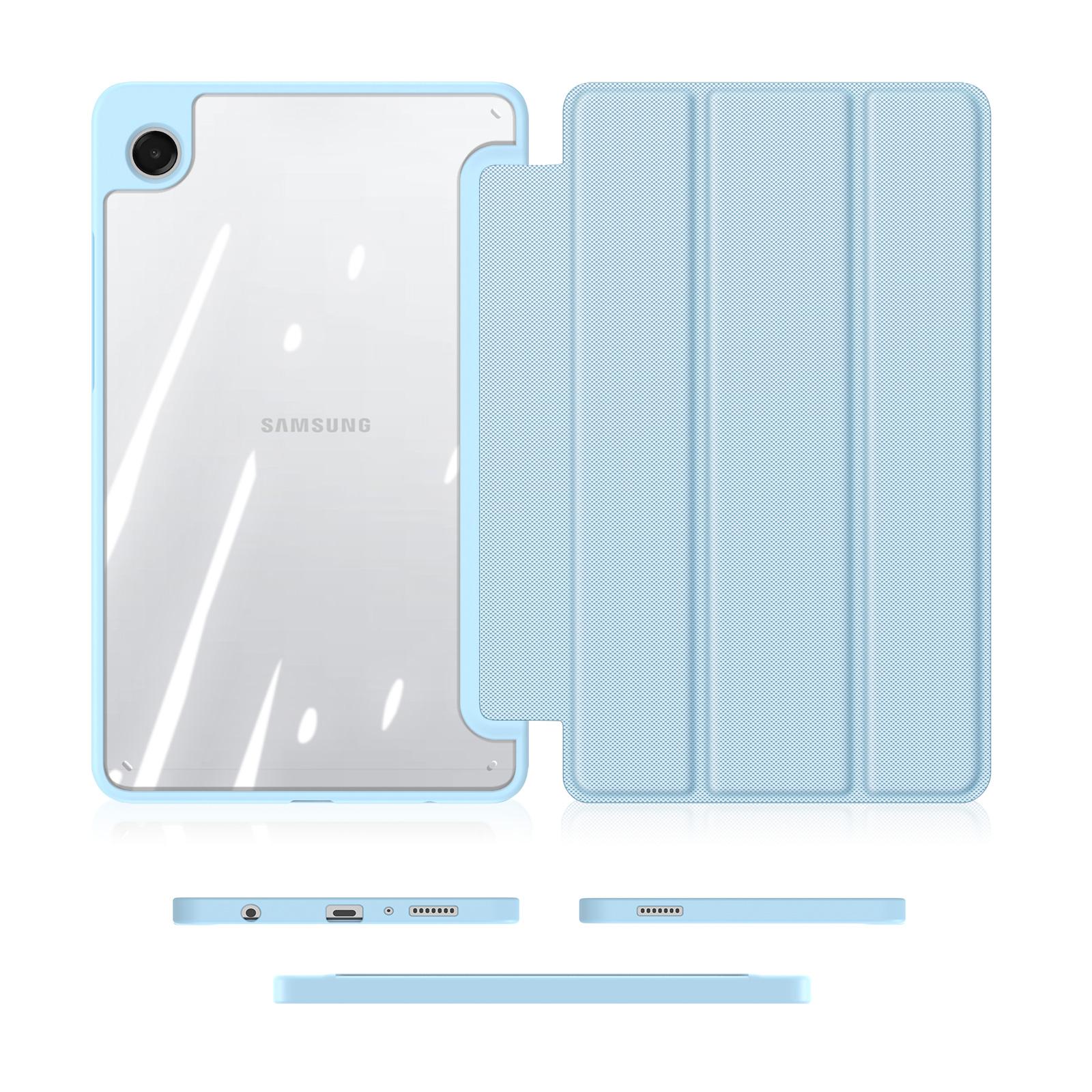 Samsung Galaxy Tab A11/Tab A9 DUX DUCIS TOBY Series Tri-fold Stand PU Leather Cover - Blue - Image 5