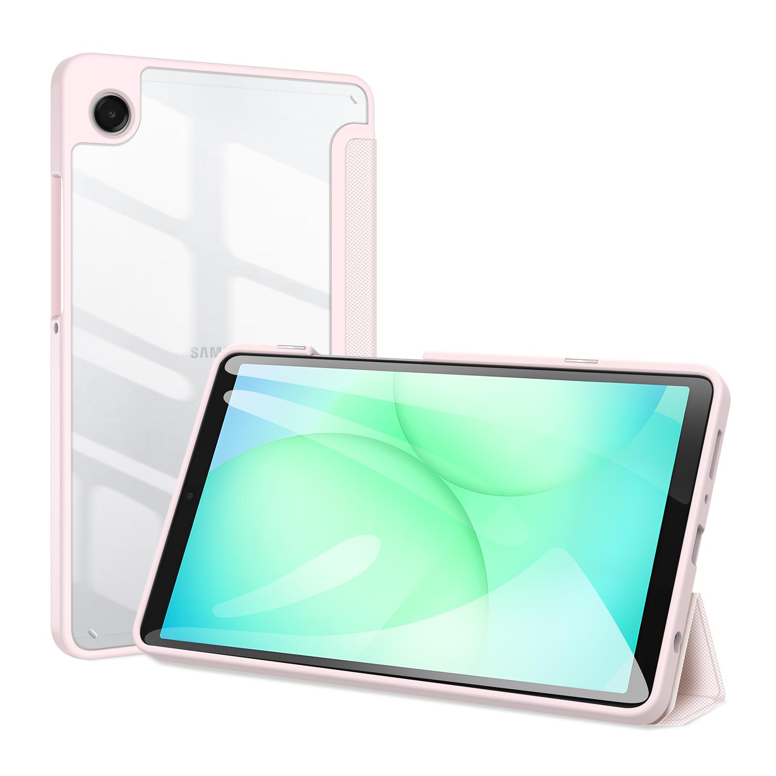 Samsung Galaxy Tab A11/Tab A9 DUX DUCIS TOBY Series Tri-fold Stand PU Leather Cover - Pink - Image 7