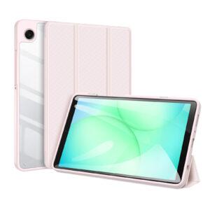 Samsung Galaxy Tab A11/Tab A9 DUX DUCIS TOBY Series Tri-fold Stand PU Leather Cover – Pink
