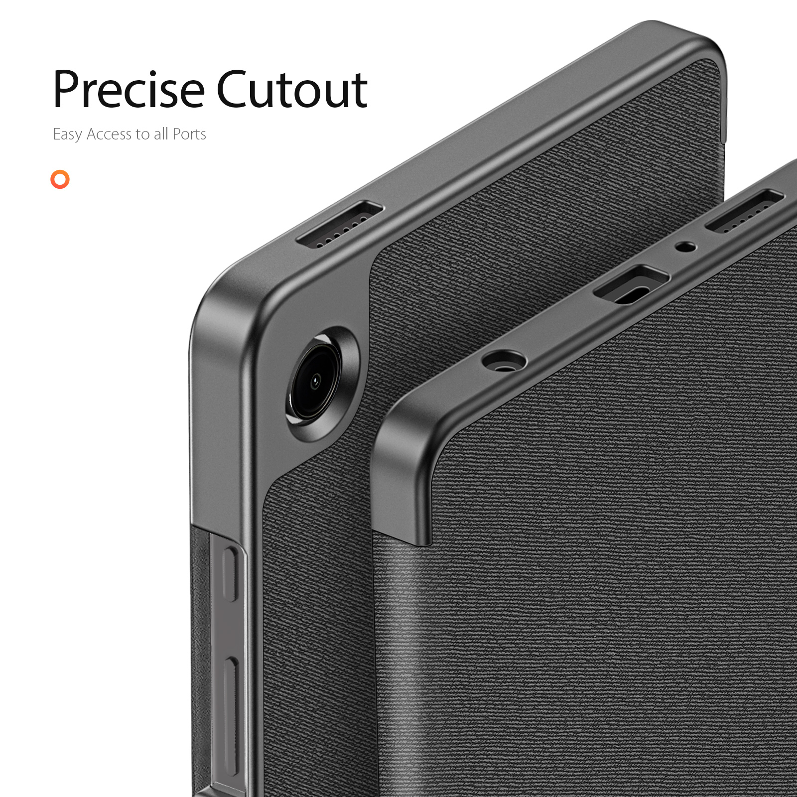 Samsung Galaxy Tab A11/Tab A9 DUX DUCIS Domo Series Tri-fold Stand PU Leather Cover - Black - Image 6