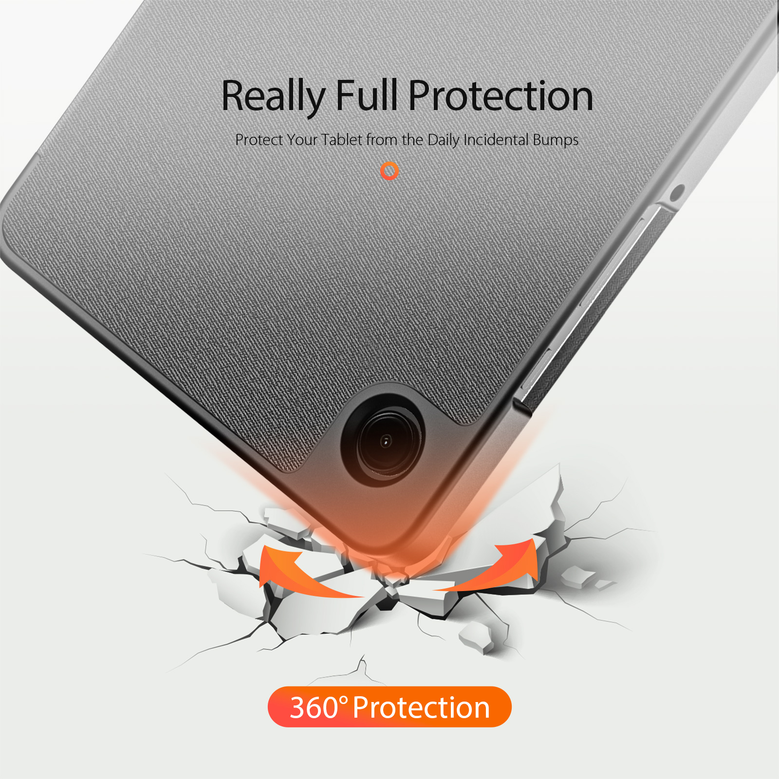 Samsung Galaxy Tab A11/Tab A9 DUX DUCIS Domo Series Tri-fold Stand PU Leather Cover - Black - Image 3