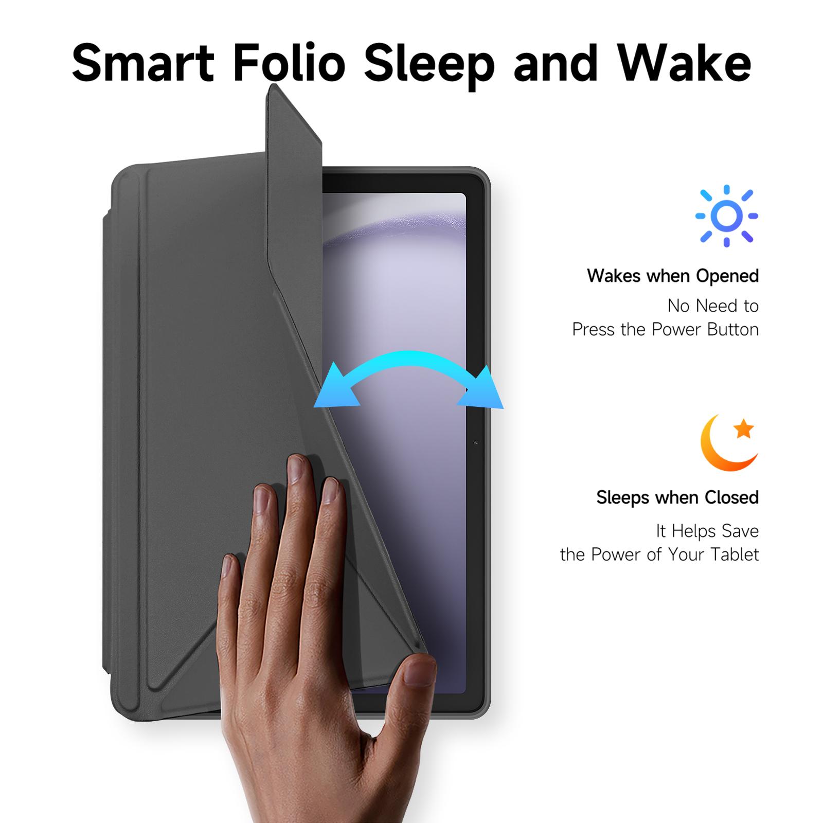 Samsung Galaxy Tab A11+/A9+ Dux Ducis Magi Series Leather Cover - Grey - Image 6