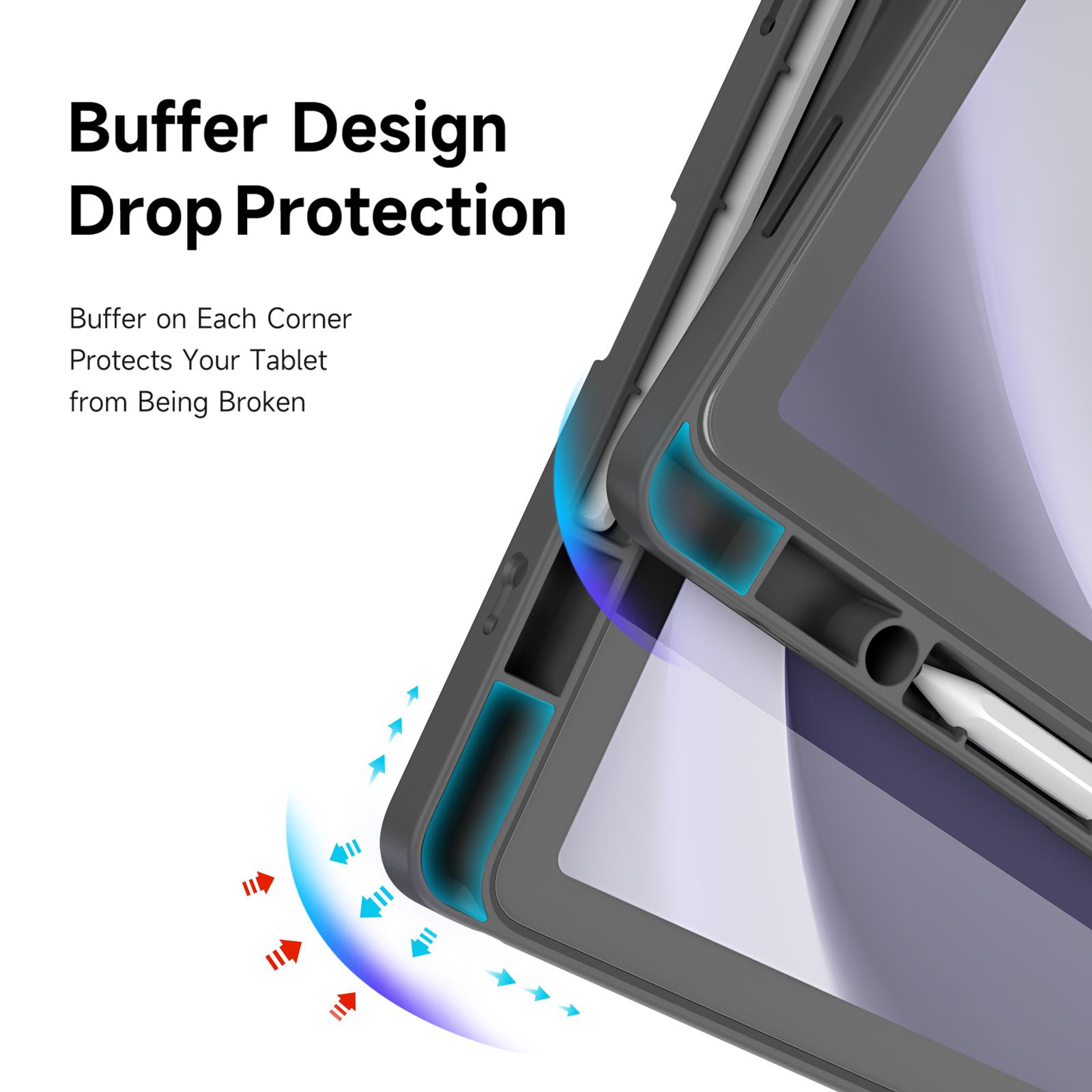 Samsung Galaxy Tab A11+/A9+ Dux Ducis Magi Series Leather Cover - Grey - Image 2