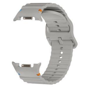 Samsung Galaxy Watch8 KALEBOL Silicone Watch Band 44mm/40mm/46mm Wave Strap – Grey