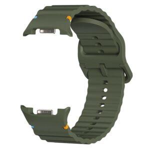 Samsung Galaxy Watch8 KALEBOL Silicone Watch Band 44mm/40mm/46mm Wave Strap – Green