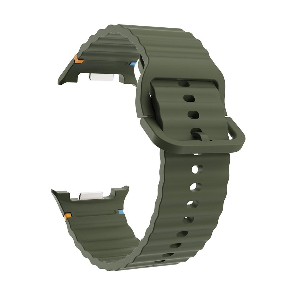 Samsung Galaxy Watch8 KALEBOL Silicone Watch Band 44mm/40mm/46mm Wave Strap - Green - Image 3
