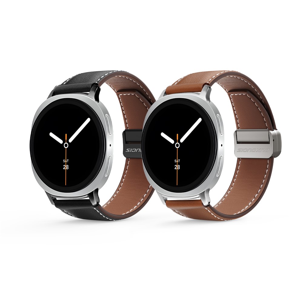 Samsung Galaxy Watch8 DUX DUCIS YA Series 46mm/44mm/40mm Genuine Leather Magnetic Strap - Brown - Image 9