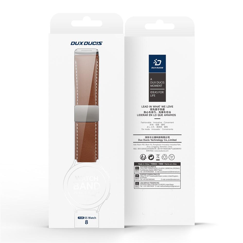 Samsung Galaxy Watch8 DUX DUCIS YA Series 46mm/44mm/40mm Genuine Leather Magnetic Strap - Brown - Image 8