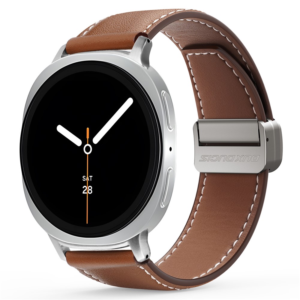Samsung Galaxy Watch8 DUX DUCIS YA Series 46mm/44mm/40mm Genuine Leather Magnetic Strap - Brown - Image 7