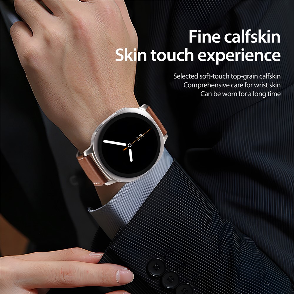 Samsung Galaxy Watch8 DUX DUCIS YA Series 46mm/44mm/40mm Genuine Leather Magnetic Strap - Brown - Image 5