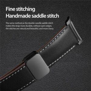 Samsung Galaxy Watch8 DUX DUCIS YA Series 46mm/44mm/40mm Genuine Leather Magnetic Strap – Black