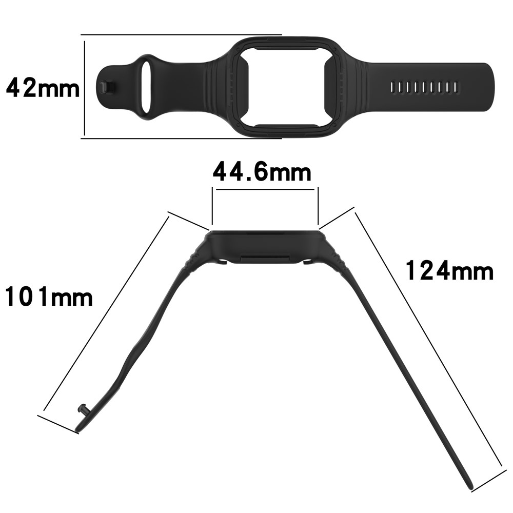 Xiaomi Redmi Watch 3 Active /3 Lite Silicone Watch Band with Protective Case - Black - Image 3