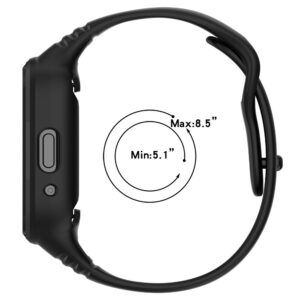 Xiaomi Redmi Watch 3 Active /3 Lite Silicone Watch Band with Protective Case – Black