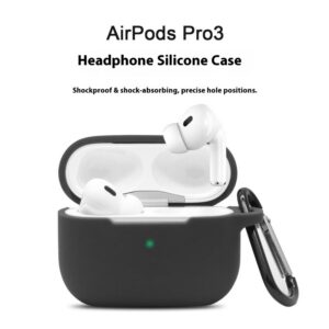 Apple AirPods Pro 3 Anti Drop Silicone Case with Dust Plug – Black