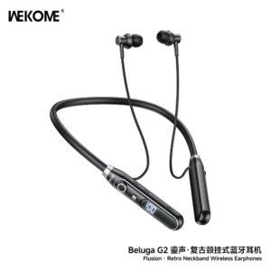 Wekome Beluga G2 Flusion Retro Neckband Wireless Earphones – Black