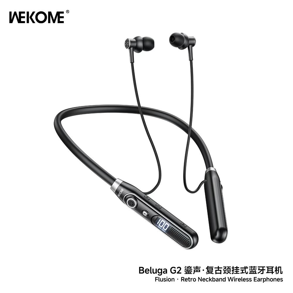 Wekome Beluga G2 Flusion Retro Neckband Wireless Earphones - Black