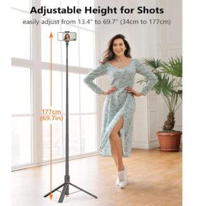 TT01 Auto Pop Open Tripod Selfie Stick – Black