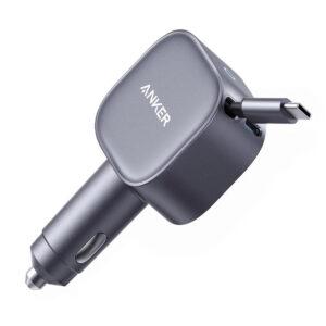 Anker Nano Car Charger 75W Retractable USB-C Cable - Black A2738HA1
