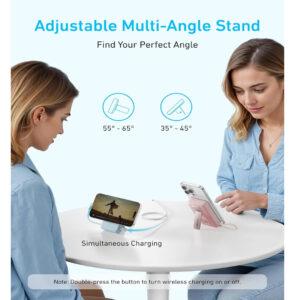 Anker Zolo 10000mAh Wireless power Bank Built – in USB-C Cable – White A1685H21