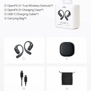Shokz OpenFit 2+ Open-Ear True Wireless Earbuds Black T921-ST-BK