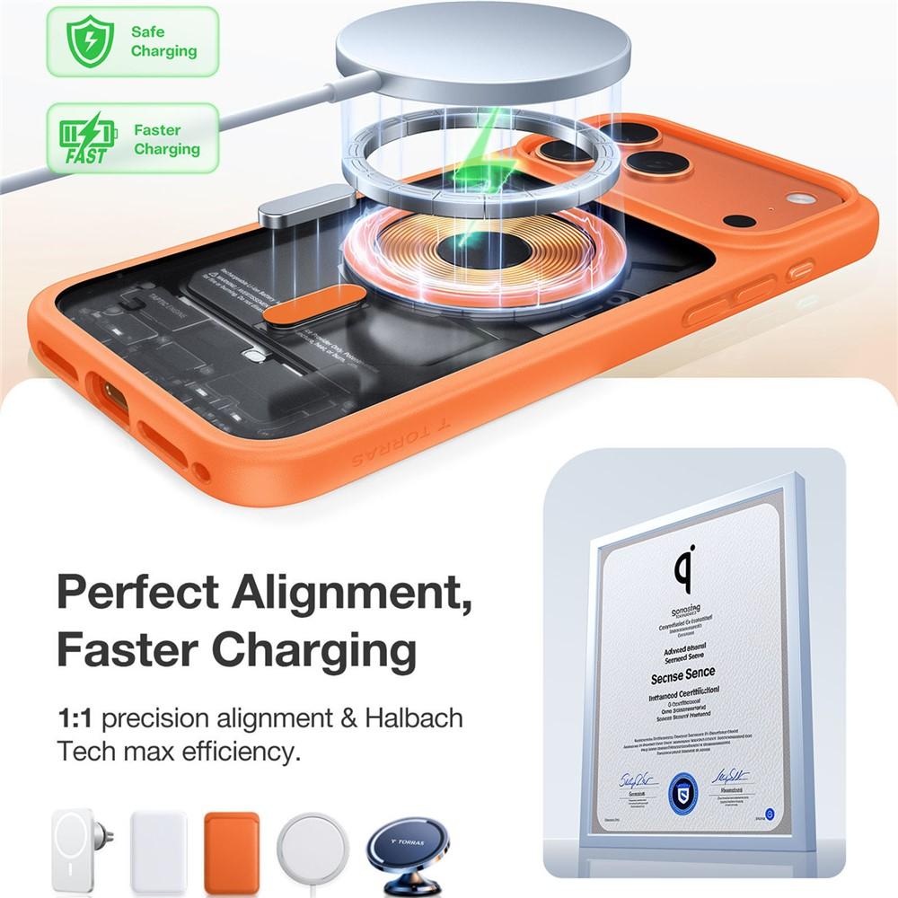 iPhone 17 Pro Max TORRAS Guardian-Mag Series Magsafe Matte PC + TPU Cover - Orange - Image 3
