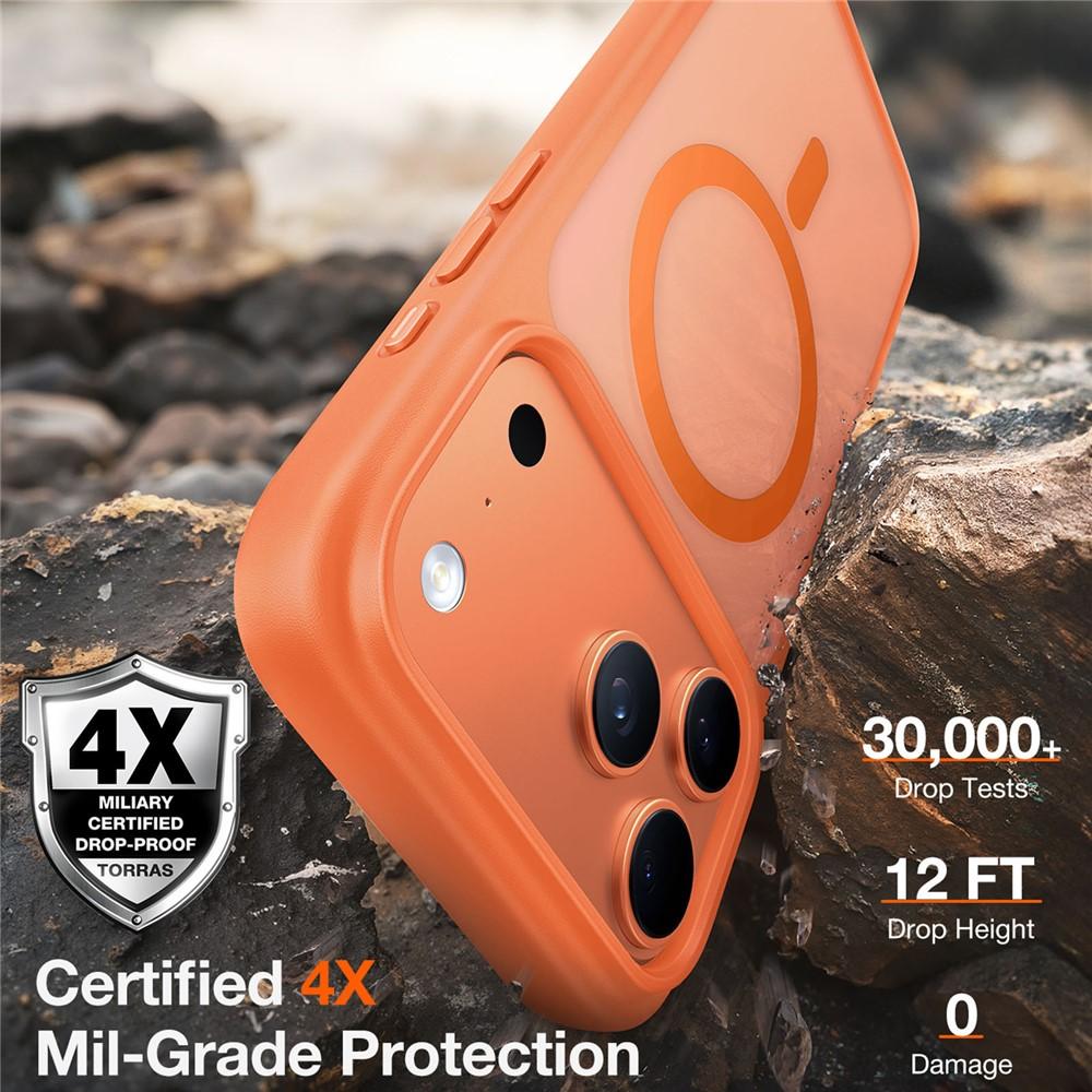 iPhone 17 Pro Max TORRAS Guardian-Mag Series Magsafe Matte PC + TPU Cover - Orange - Image 4