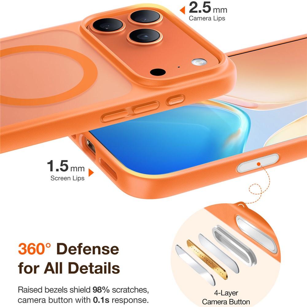 iPhone 17 Pro Max TORRAS Guardian-Mag Series Magsafe Matte PC + TPU Cover - Orange - Image 5
