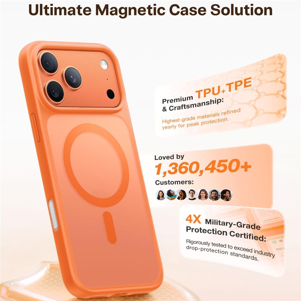 iPhone 17 Pro Max TORRAS Guardian-Mag Series Magsafe Matte PC + TPU Cover - Orange - Image 6