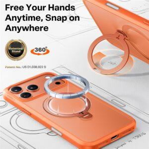 iPhone 17 Pro Max TORRAS Ostand Spin Series MagSafe Kickstand Cover – Orange