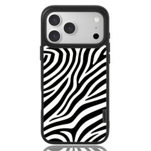 iPhone 17 Pro Max CASEEVO MagSafe Zebra Pattern TPU PC Cover – White