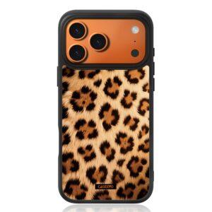 iPhone 17 Pro Max CASEEVO MagSafe Leopard Pattern TPU PC Cover – Brown