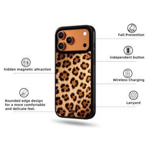 iPhone 17 Pro Max CASEEVO MagSafe Leopard Pattern TPU PC Cover – Brown