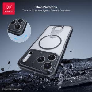 iPhone 17 Pro Max XUNDD KOKO Series Magnetic Stand Cover – Black