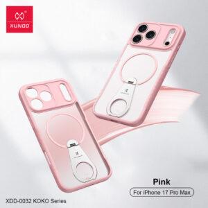 iPhone 17 Pro Max XUNDD KOKO Series Magnetic Stand Cover – Pink