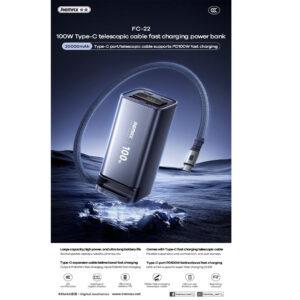 Remax FC-22 20000mah 100W PD With Digital display Power Bank – Black
