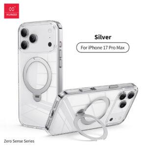 iPhone 17 Pro Max XUNDD Zero Sense Series Magnetic Rotating Holder Cover – Silver
