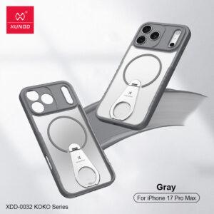 iPhone 17 Pro Max XUNDD KOKO Series Magnetic Stand Cover – Gray