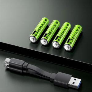 Remax Rechargeable USB-C AA Lithium Battery (4-Pack)