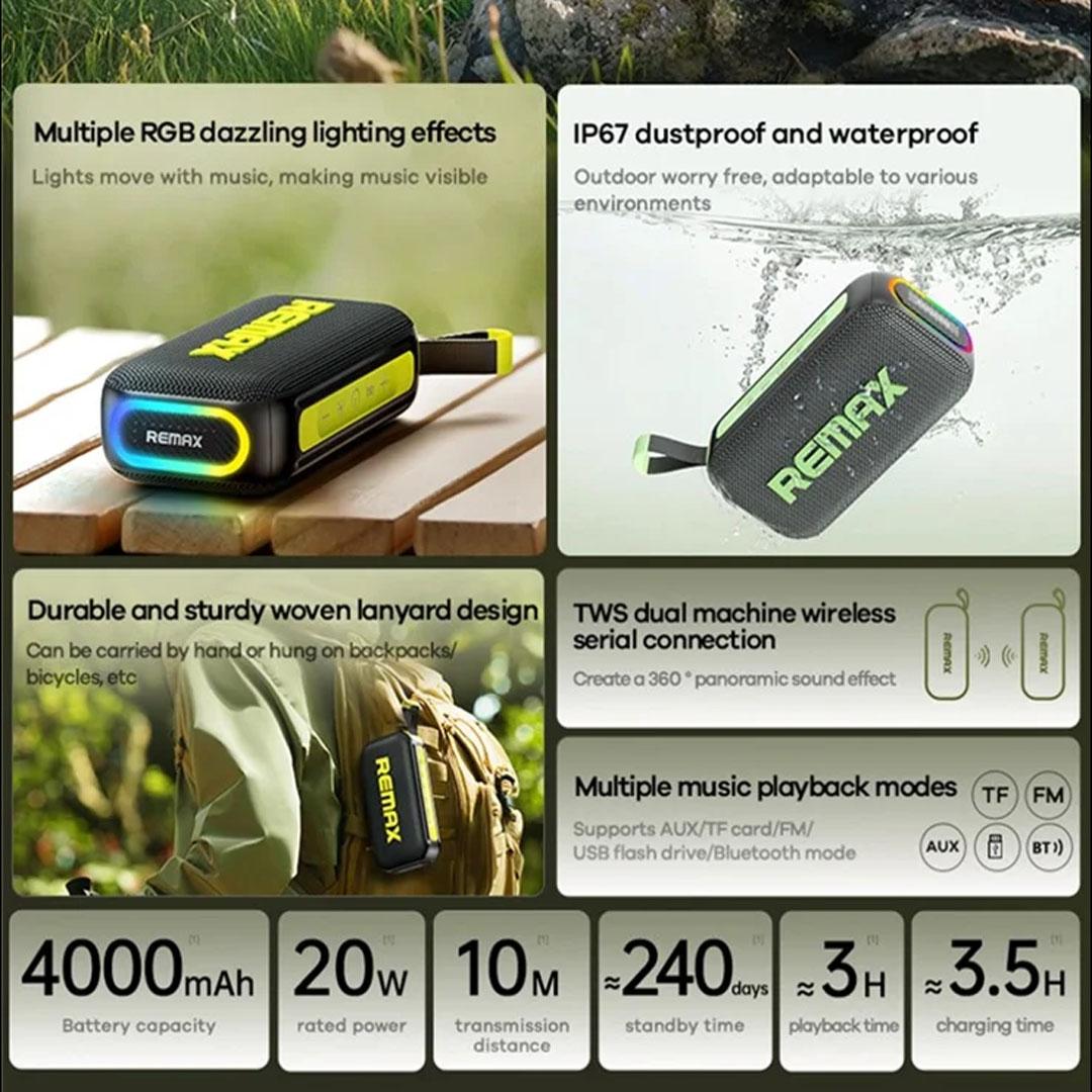 Remax RB-M10 Wireless Portable Speaker - Black - Image 3