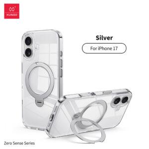 iPhone 17 XUNDD Zero Sense Series Magnetic Rotating Holder Cover – Silver
