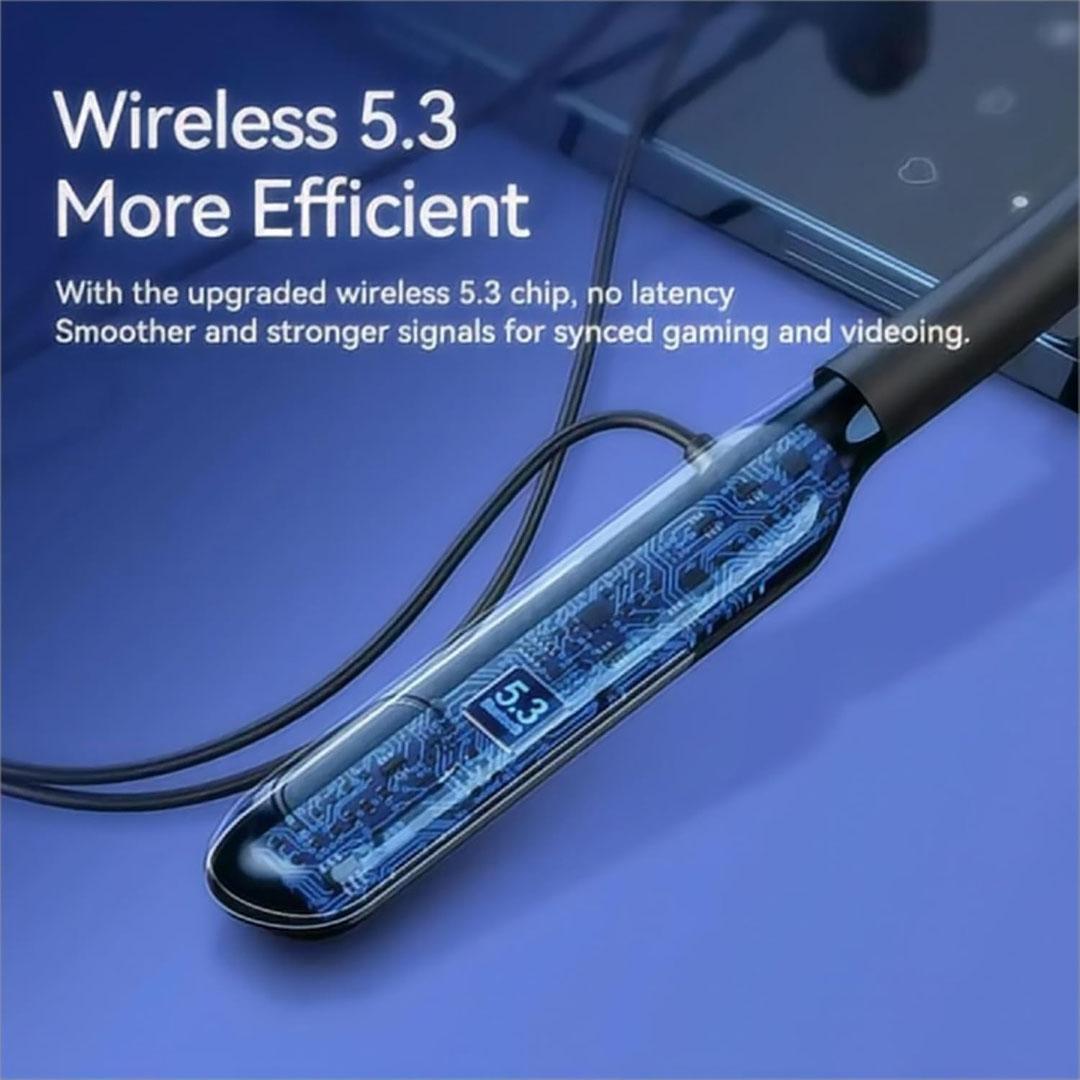 Remax RB-S20 Wireless Digital Display Neck Band - Black - Image 3