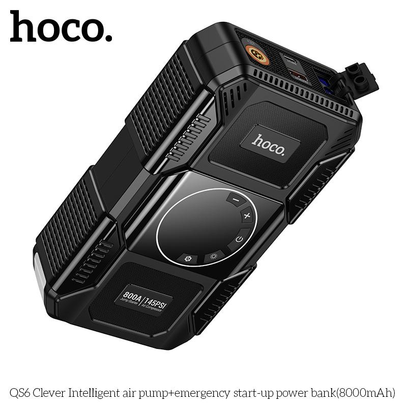 HOCO QS6 3-IN-1 Air Pump + Jump starter + Emergeny Light PowerBank (8000mAh)- Black - Image 2