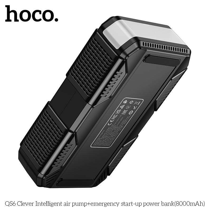 HOCO QS6 3-IN-1 Air Pump + Jump starter + Emergeny Light PowerBank (8000mAh)- Black - Image 4