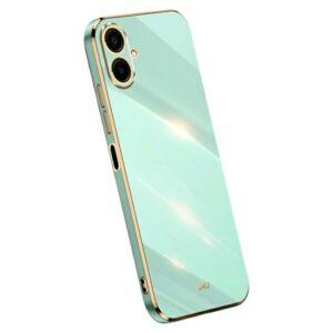 Samsung Galaxy A07 XINLI TPU with Electroplating Frame Cover - Cyan