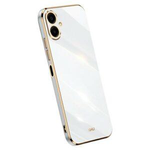Samsung Galaxy A07 XINLI TPU with Electroplating Frame Cover - White