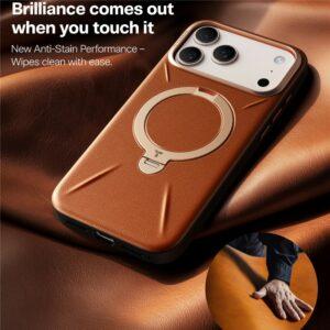 iPhone 17 Pro Max TORRAS Ostand Q3 VegSkin Series MagSafe Kickstand Cover – Brown